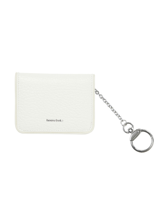leather keyring card holder (레더 키링 카드 홀더) - 크림화이트