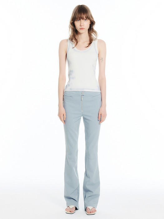 FRONT ZIPPER SLIM PANTS / SKY BLUE