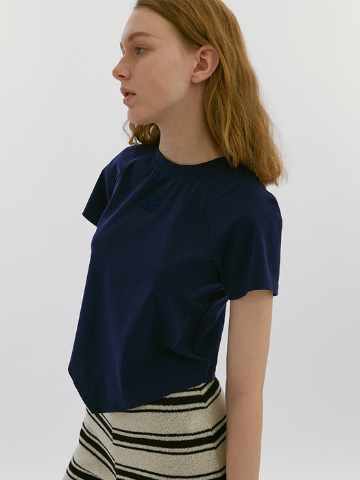 RB One Point Diagonal Cut T-Shirts Navy