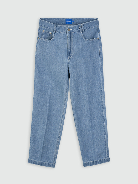 [린넨라이크데님]Linen Like Cropped Tapered Jeans DCPT004Blue