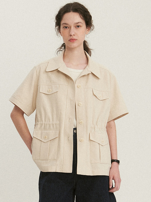 Half Sleeve Field Jacket_Light Beige