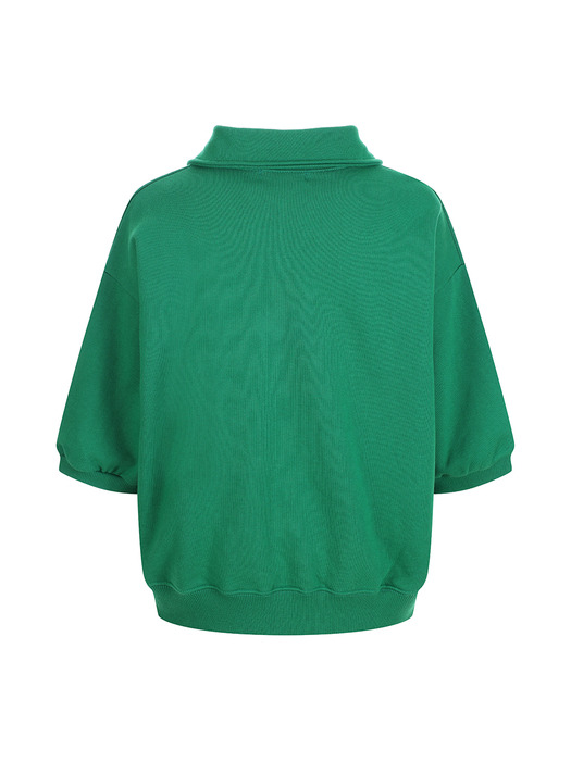 easy casual set-up shirt top_green (트레이닝셋업 하프집업셔츠)