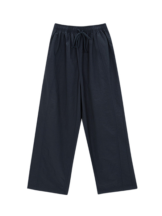 Twisted curved roll-up pants (navy)