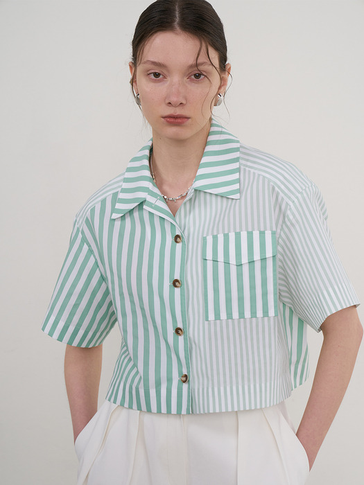 Savona Stripe Shirt (Green Mint)