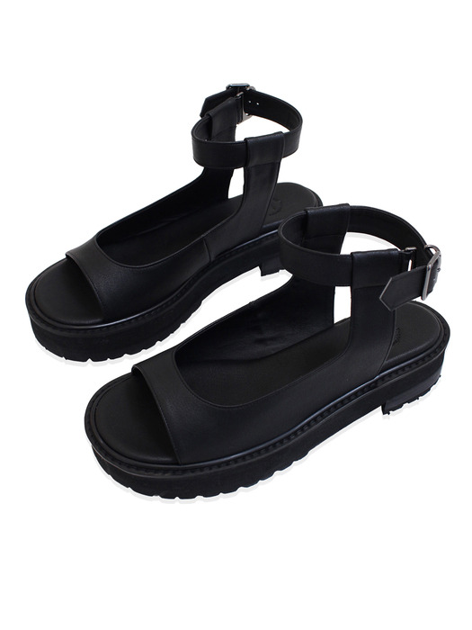 [VEGAN TIGER x Finoacinque] Ankle strap platform sandals_black