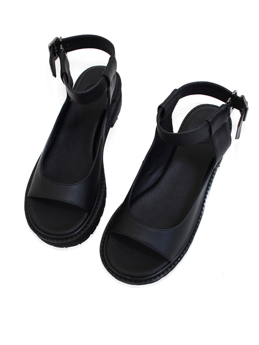 [VEGAN TIGER x Finoacinque] Ankle strap platform sandals_black