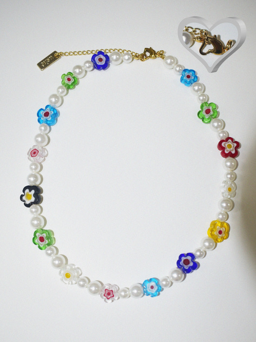 [단독]Flower mix Pearl Necklace