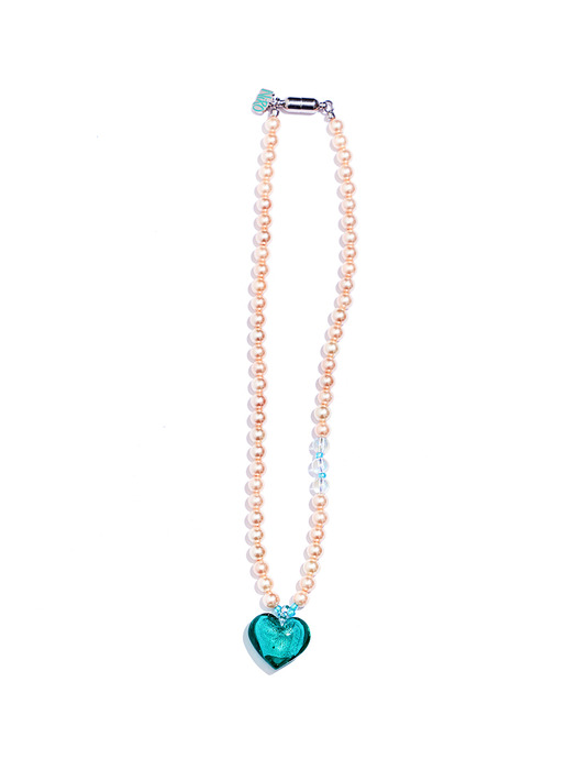 MiNT HEART GLASS PEARL NECKLACE #98