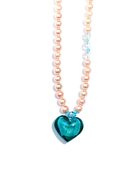 MiNT HEART GLASS PEARL NECKLACE #98