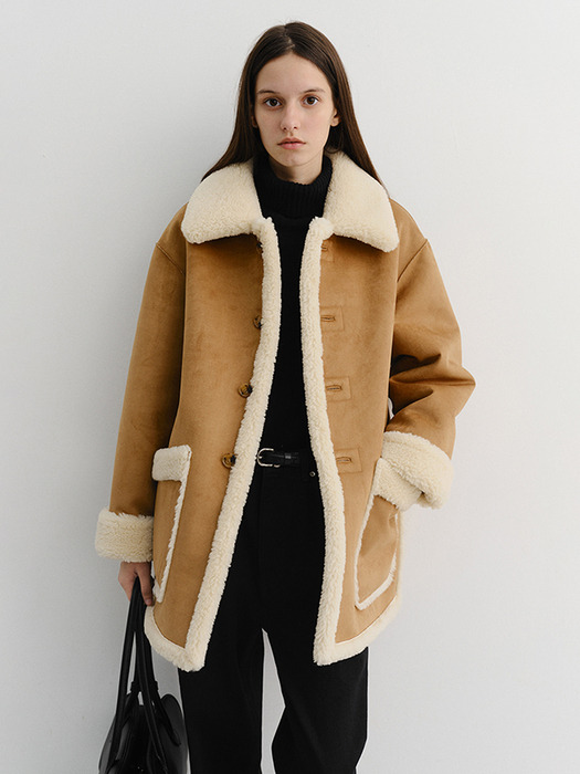 UNISEX REVERSIBLE SHEARLING JACKET CAMEL_UDJU5D121CM