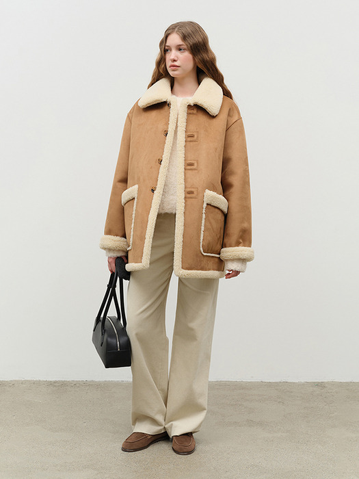 UNISEX REVERSIBLE SHEARLING JACKET CAMEL_UDJU4D121CM