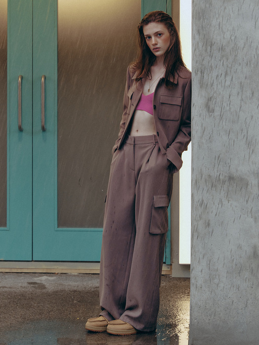 [Drama Signature] Cropped Pocket Blazer + Cargo Trousers SET