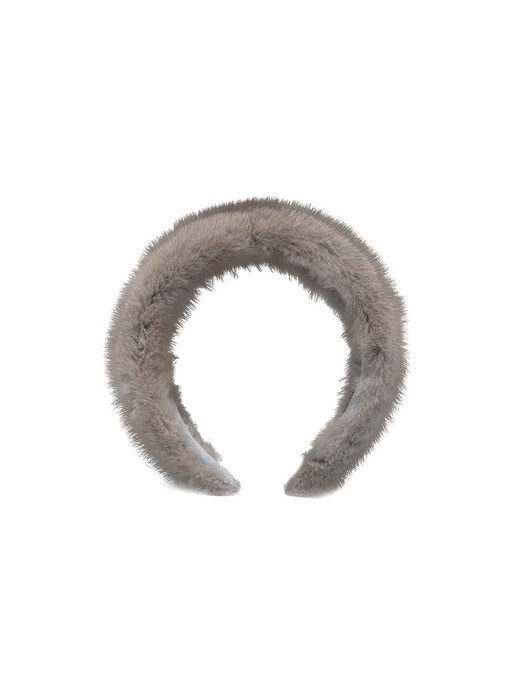 [serre-tete] Mink Fur Band - Sapphire Grey