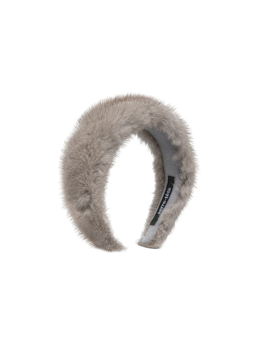 [serre-tete] Mink Fur Band - Sapphire Grey