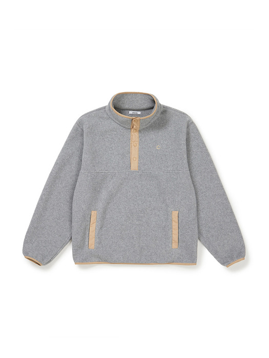 [23FW clove] Sherpa Snap Pullover_Men (Melange Grey)