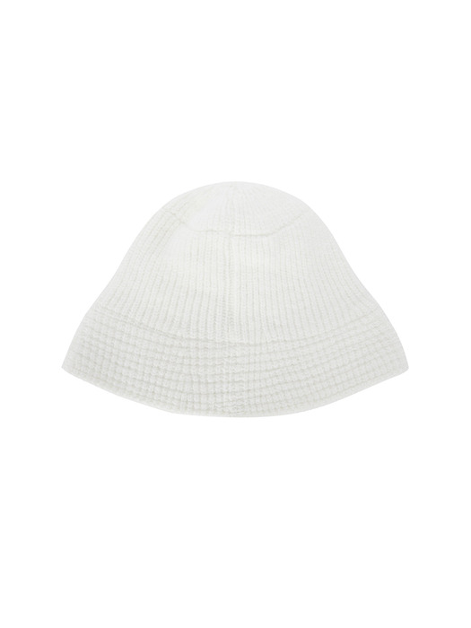 LOGO KNIT BUCKET HAT IN IVORY - Image 2