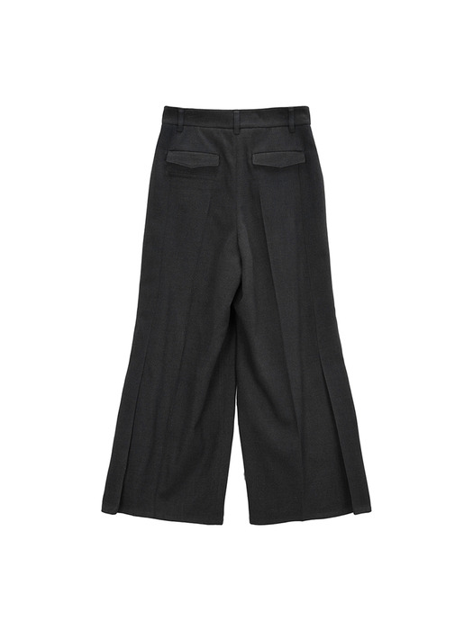 SIDE PLEATS TROUSER IN CHARCOAL