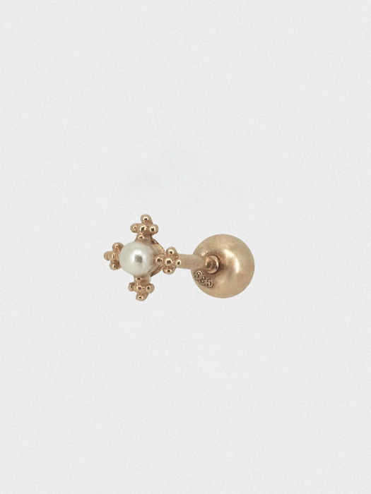 14k cross pearl piercing