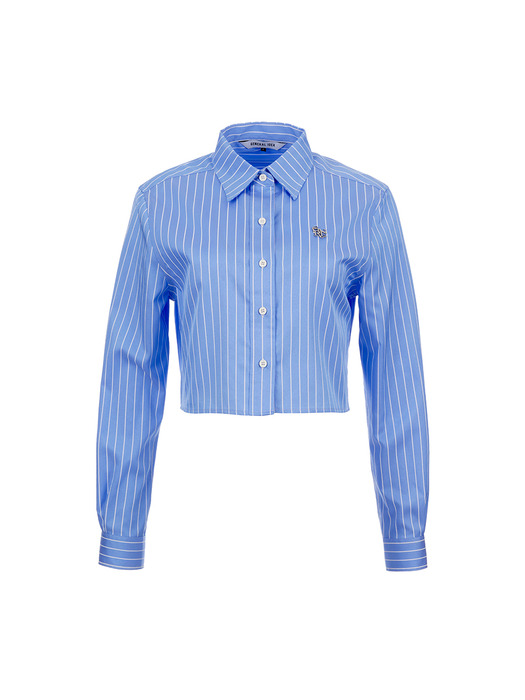 링클프리 실키 스트라이프 셔츠 [BLUE] / WBD1L03501