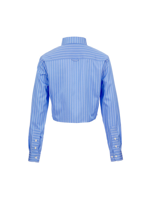 링클프리 실키 스트라이프 셔츠 [BLUE] / WBD1L03501