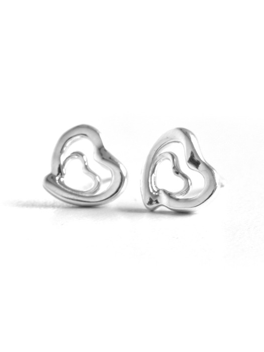 [Silver925] WE026 Double heart earring