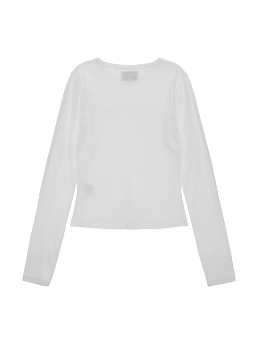 SLIT PINTUCK POINT TOP IN WHITE
