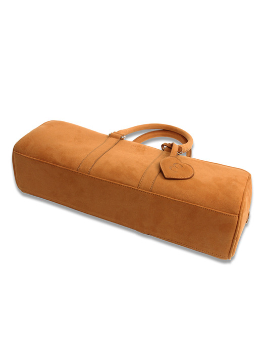 Suede Bowling Bag in Camel