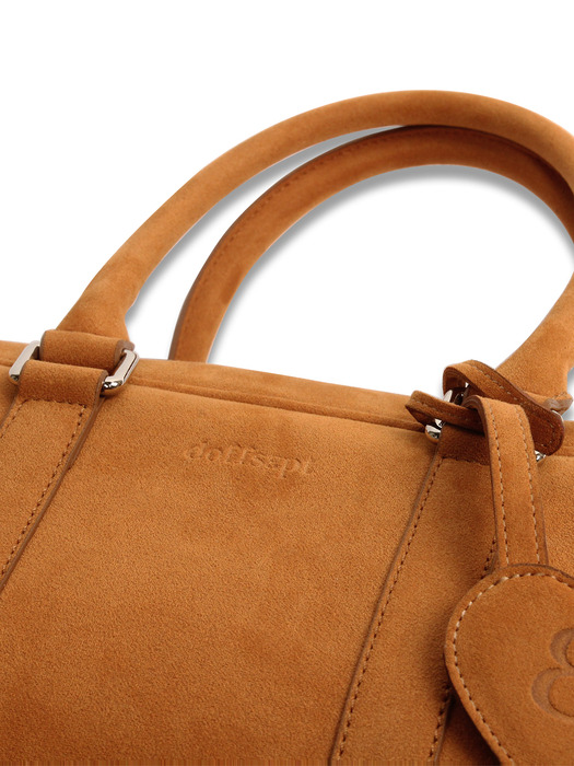 Suede Bowling Bag in Camel