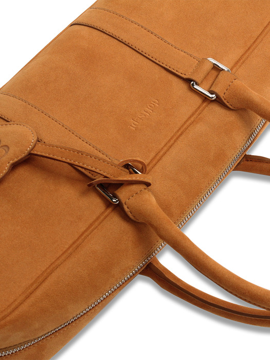 Suede Bowling Bag in Camel