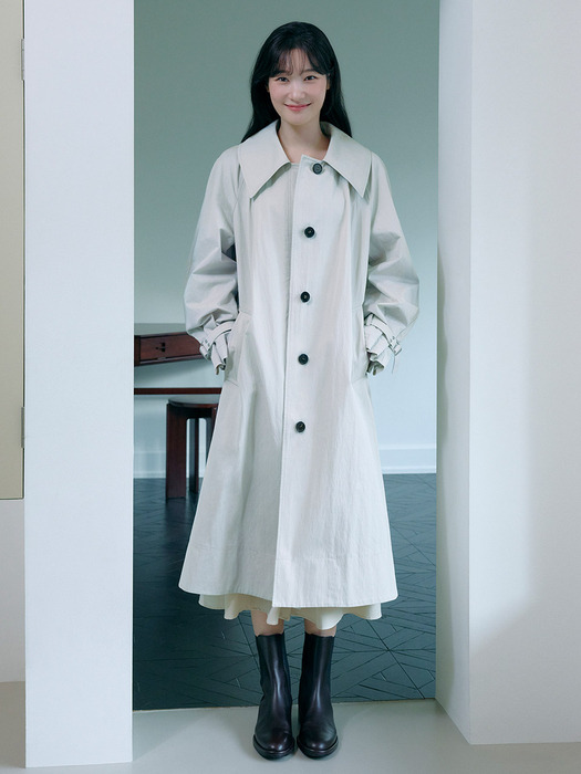 Big Collar Point Volume Sleeve Trench Coat NEW4SR201_9F