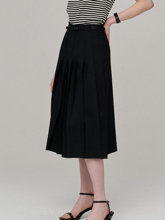 Fixed pleated skirt - Black