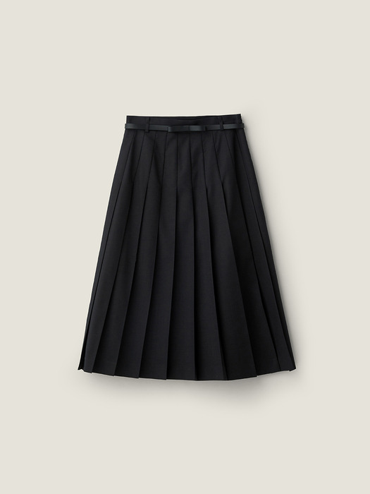 Fixed pleated skirt - Black