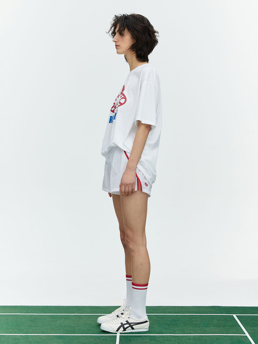 RUNNING TRACK NYLON SHORTS_WHITE