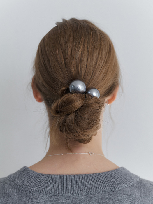 [단독] modern soft pearl point hair tie set (grey)
