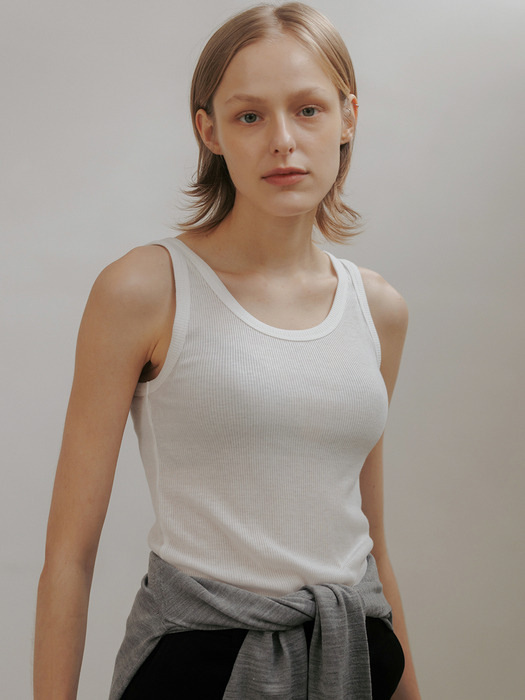 tencel cotton sleeveless t-shirt (3colors)
