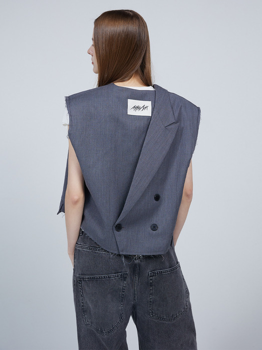 Origami signature cropped vest
