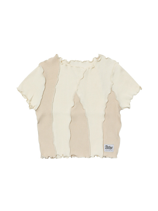 IVORY MULTI-CUT SHORT SLEEVED T-SHIRT