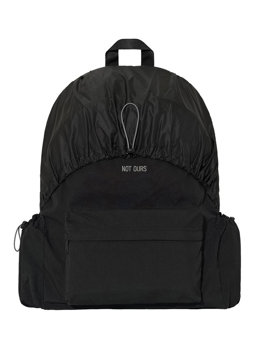 Recycled nylon hoodie backpack | Black