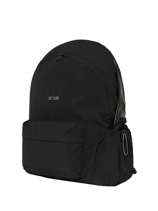 Recycled nylon hoodie backpack | Black