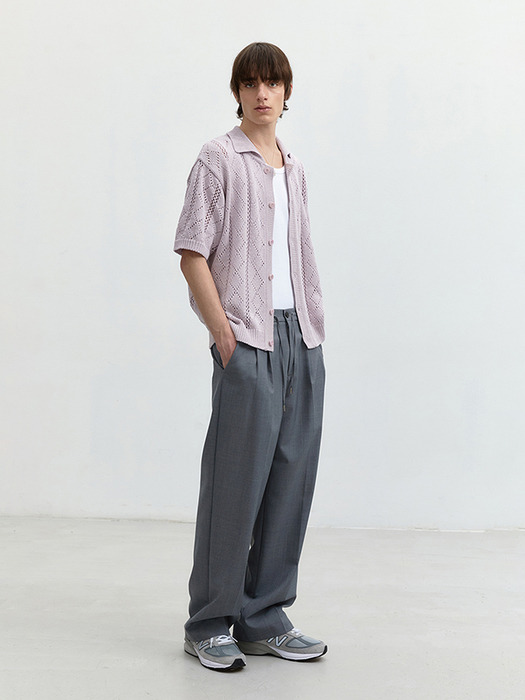 LOUNGE WOOL SLACKS MELANGE GREY_M_UDPA4B326G2