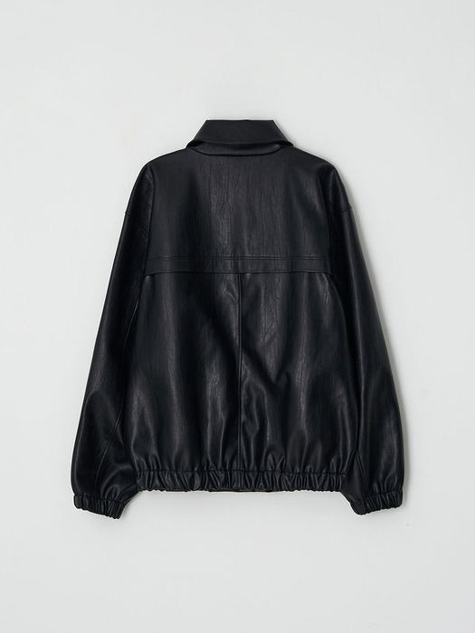 OverFit Leather Jacket_Black