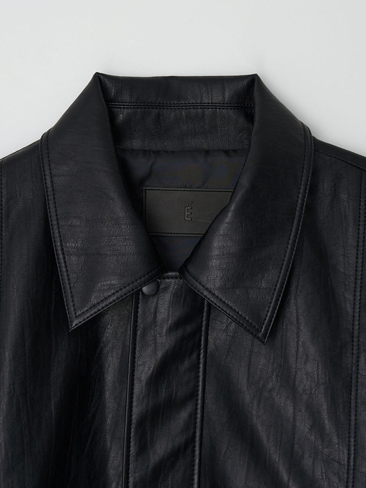 OverFit Leather Jacket_Black