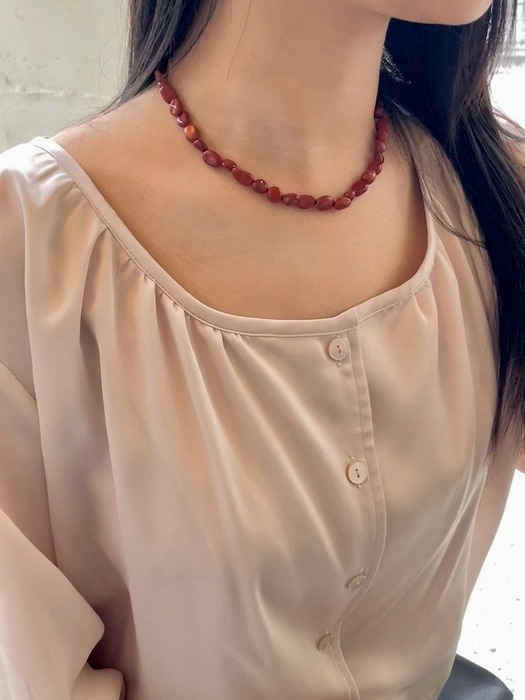 ocher stone necklace