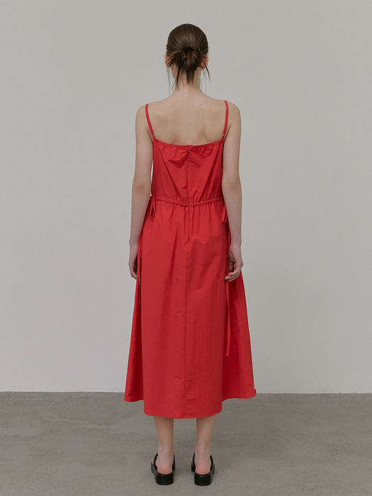 Slip Logo String Dress, Red