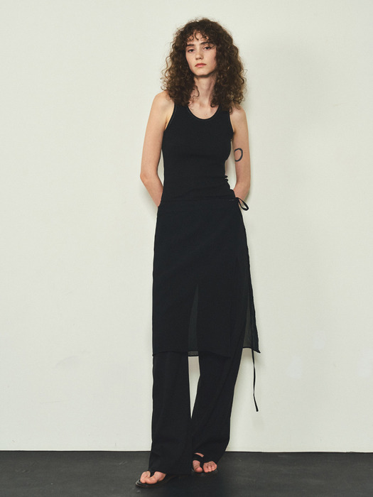 Contrast Stich Sleeveless_CTT328(Black)