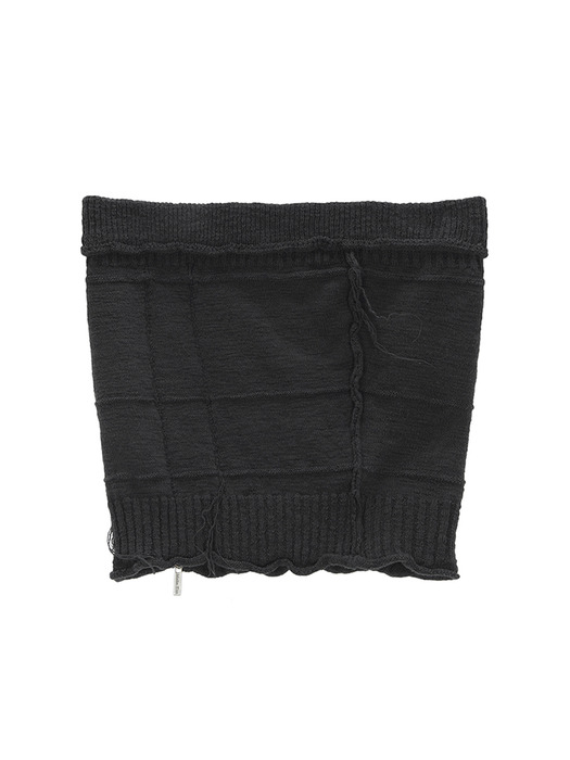 NATURAL DAMAGE ZIP UP TUBE TOP IN CHARCOAL