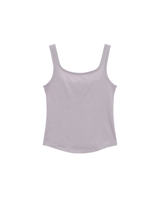 SQUARE NECK SLEEVELESS LOGO TOP IN LILAC