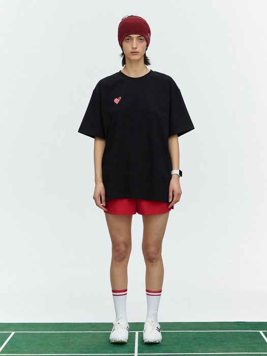 SMALL HEARTTRACK OVER FIT TEE_BLACK EDITION