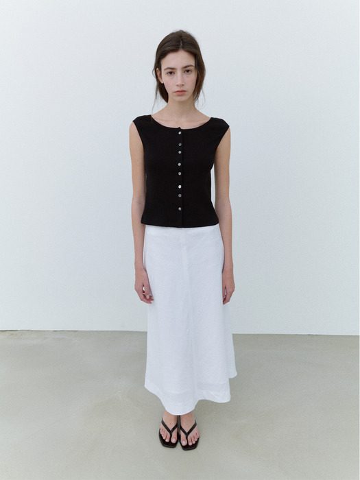 [재입고] Mer Buttoned Top in Black