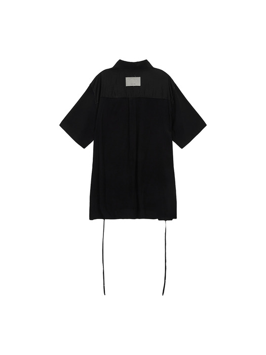 STRAP POINT BUTTON HALF SHIRTS IN BLACK